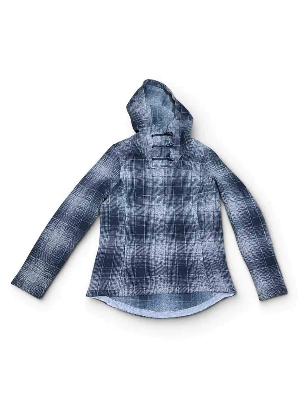 The North Face Women’s Plaid Fleece Hoodie Pullover Gray Size Medium Medium